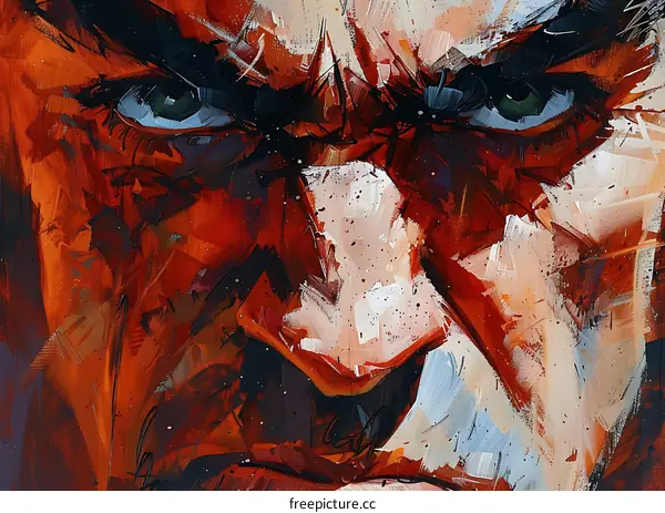 A painting of a mans face