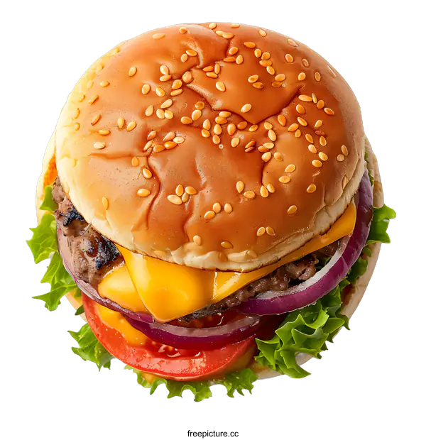 [Transparent Background PNG]Close Up Of A Delicious Cheeseburger