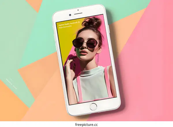 Woman in Sunglasses on Phone Screen