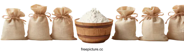 [Transparent Background PNG]Flour Bags on White Background