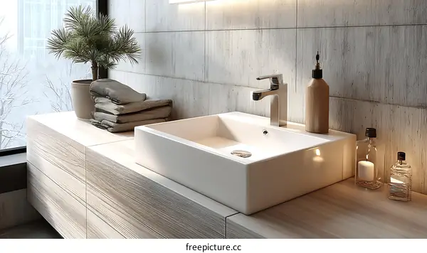 Modern Bathroom Vanity with Stylish Accessories
