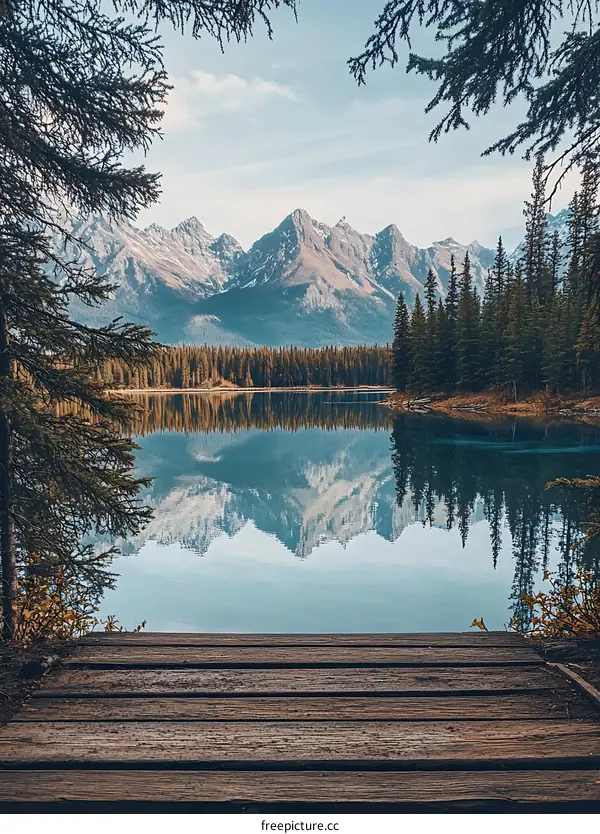 Mountain Reflection in Calm Lake