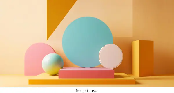 Colorful Geometric Shapes Abstract Background