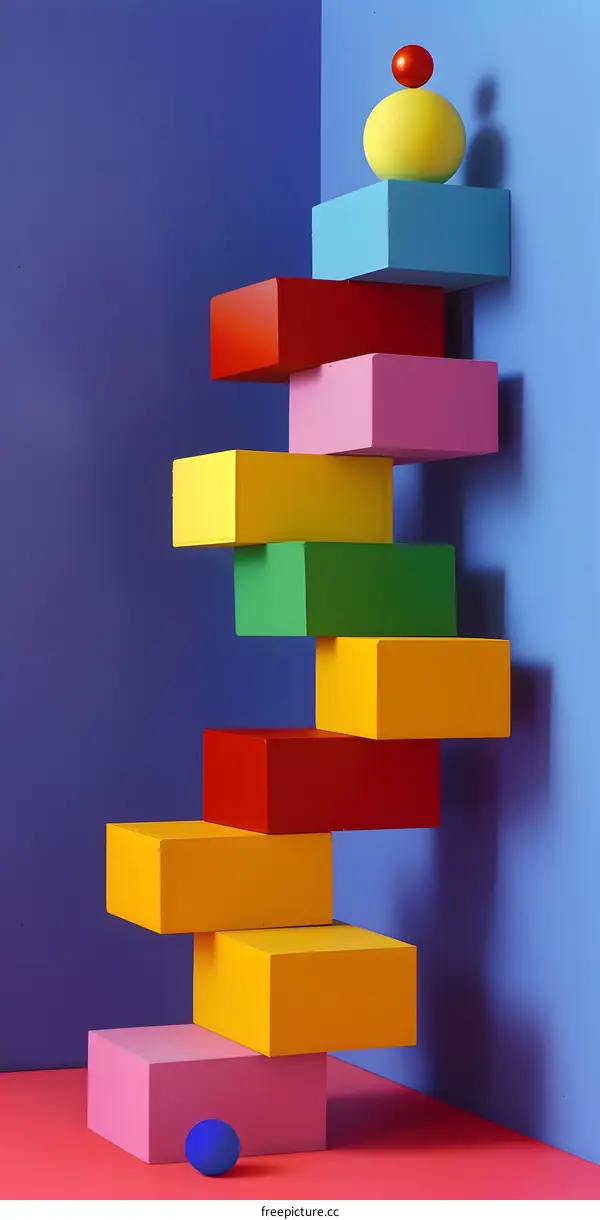 Colorful Geometric Shapes Abstract Background