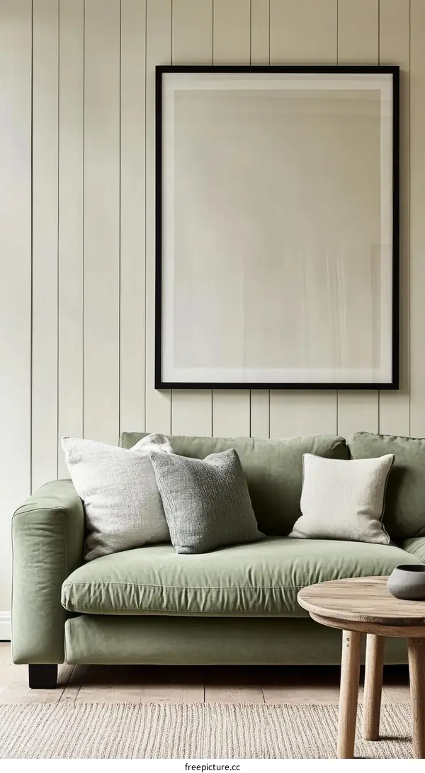 Modern Sage Green Sofa Living Room Interior Design