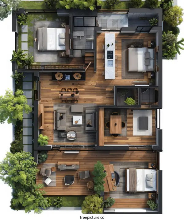 Modern Townhouse Floor Plan Design