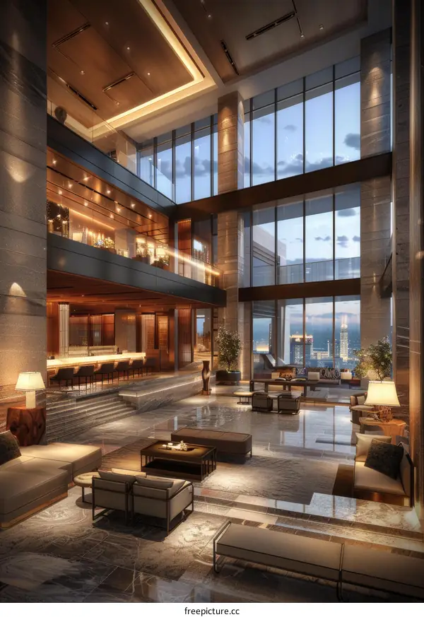 Modern Luxury Hotel Lobby Interior