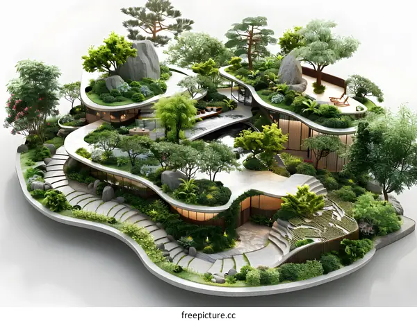 Modern architecture in natural landscape