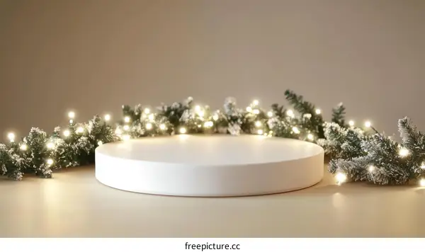 Christmas Empty White Product Display Podium