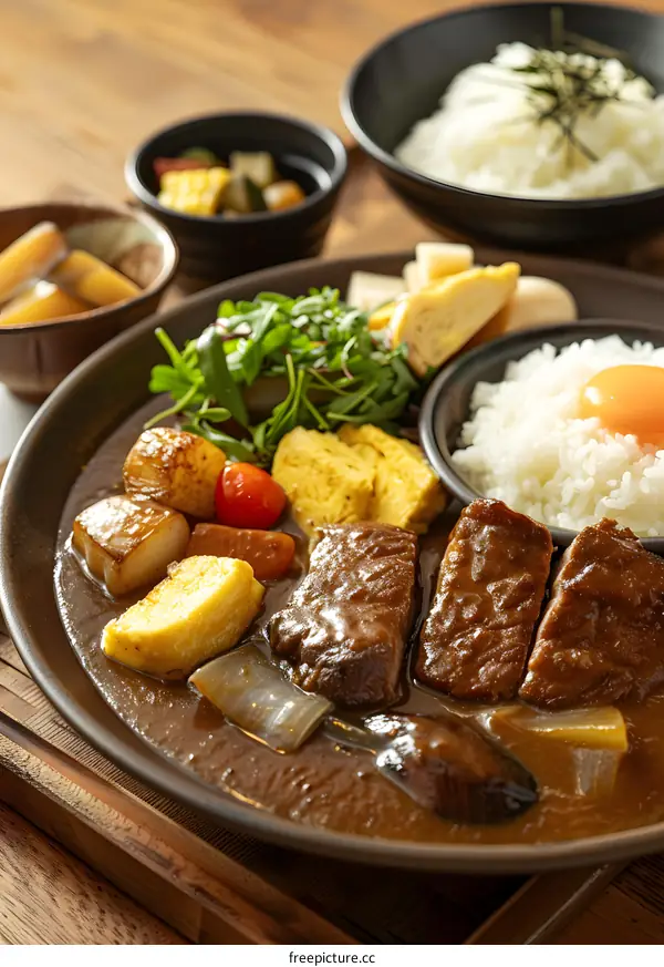 Japanese Curry Rice with Beef and Egg