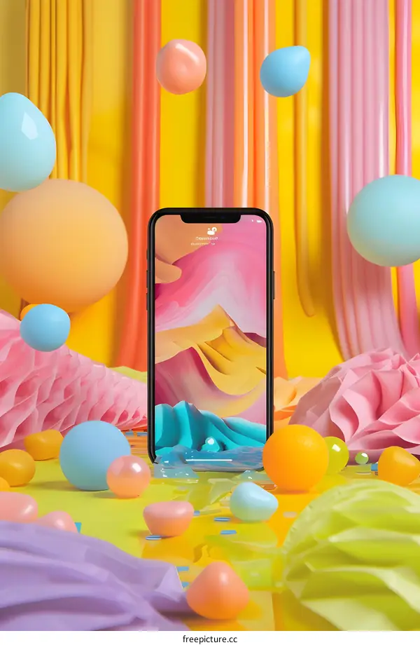 Abstract Colorful Background with Phone