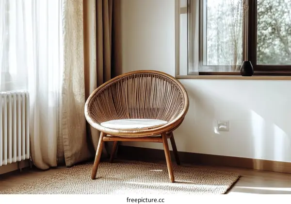 Modern Wicker Chair by the Window
