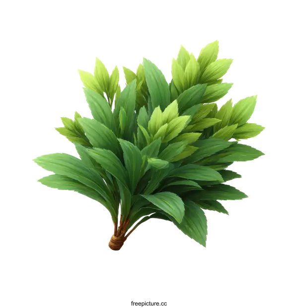 [Transparent Background PNG]Realistic Illustration of Lush Green Plant Cluster