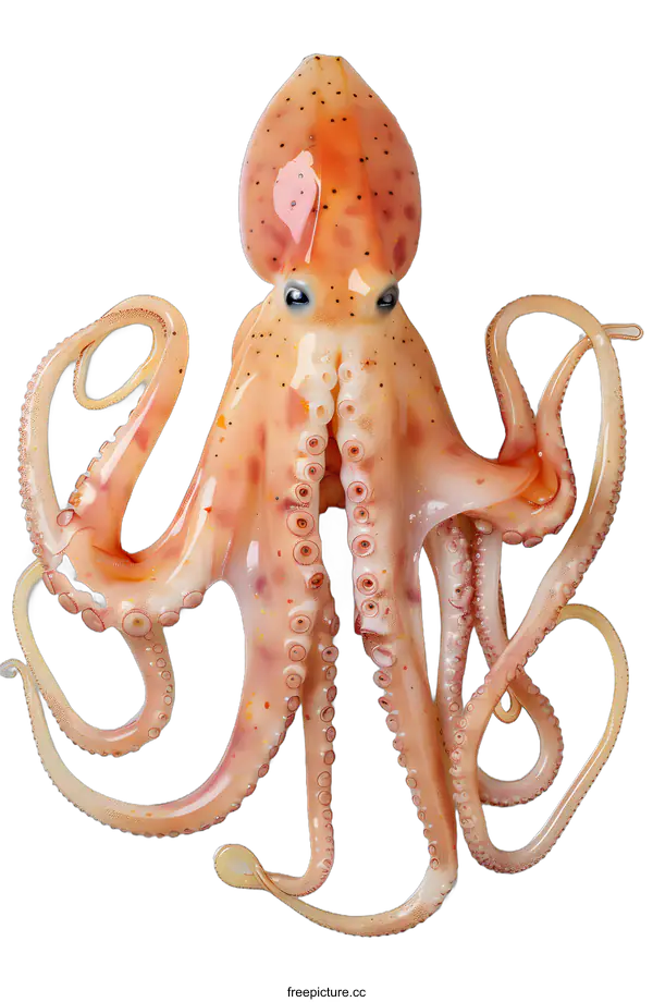 [Transparent Background PNG]A close-up of an octopus on a white background