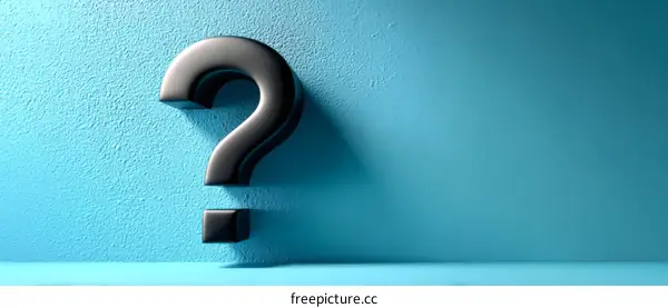 Abstract Question Mark Symbol on Blue Background