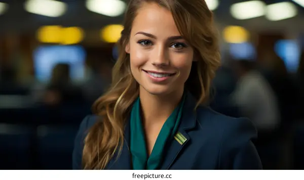 Portrait of a young businesswoman smiling in an office