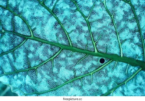 Close-up Leaf Vein Structure Macro Photography