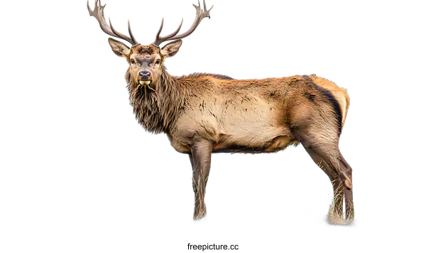 [Transparent Background PNG]Majestic Red Deer Stag in Natural Habitat