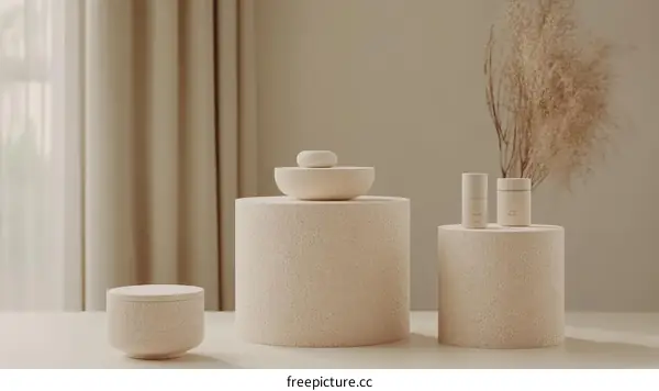 Minimalist Product Display with Natural Elements