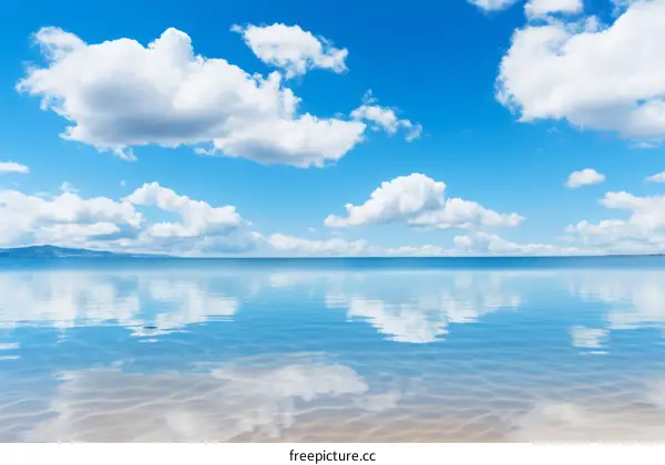 Serene Reflection of Clouds in Calm Water