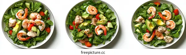 Delicious Shrimp and Chicken Salad Bowls