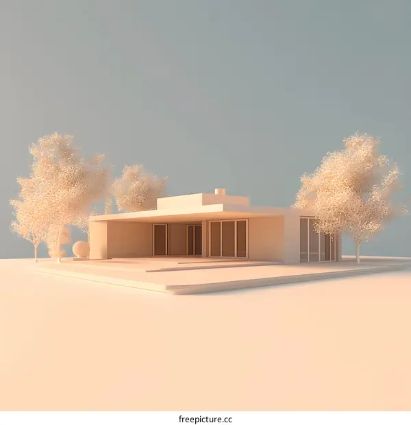 Modern Minimalist House Design Illustration