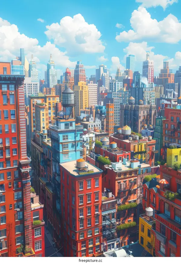 Colorful Cityscape Illustration