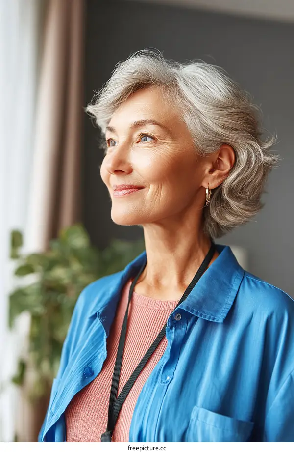 Thoughtful Senior Woman with a Smile