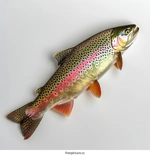 Rainbow Trout on White Background