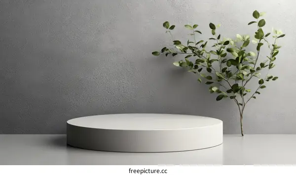 Minimalist Display Podium with Plant Decor
