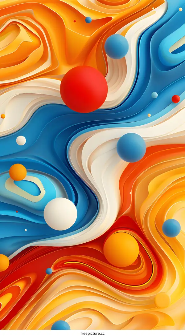 Abstract 3D Colorful Geometric Shapes Background