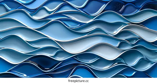 Abstract Blue Wavy Pattern Background Illustration
