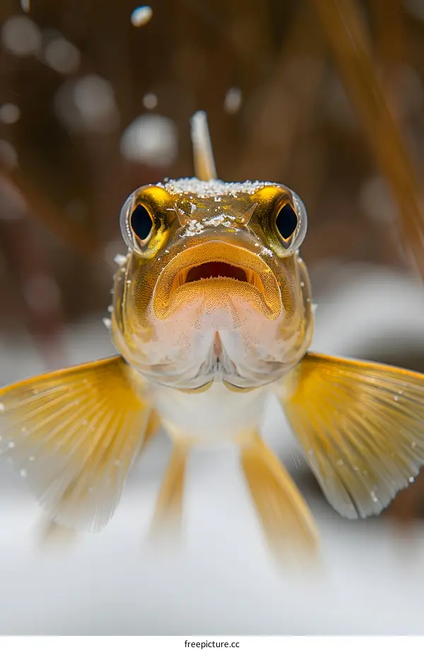 A fish with a surprised expression on its face