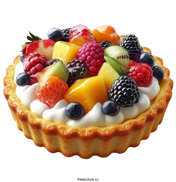 [Transparent Background PNG]Delicious Fruit Tart Close-Up