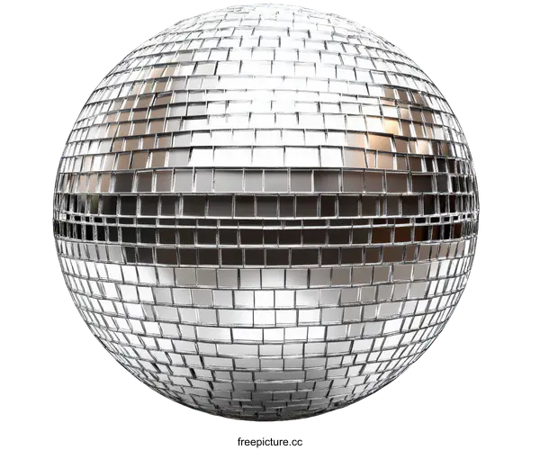 [Transparent Background PNG]Shiny Disco Ball with Reflective Tiles