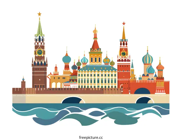 Red Square Moscow Architecture Illustration