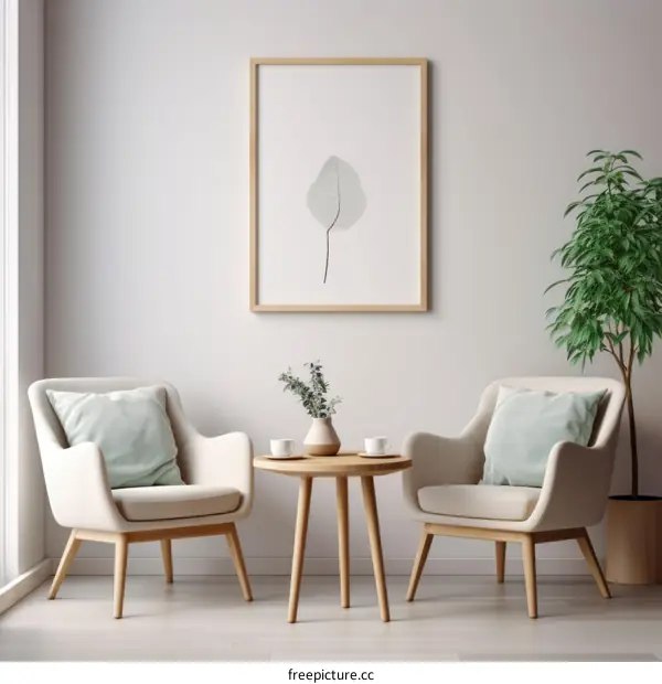 Two armchairs and a coffee table in a living room