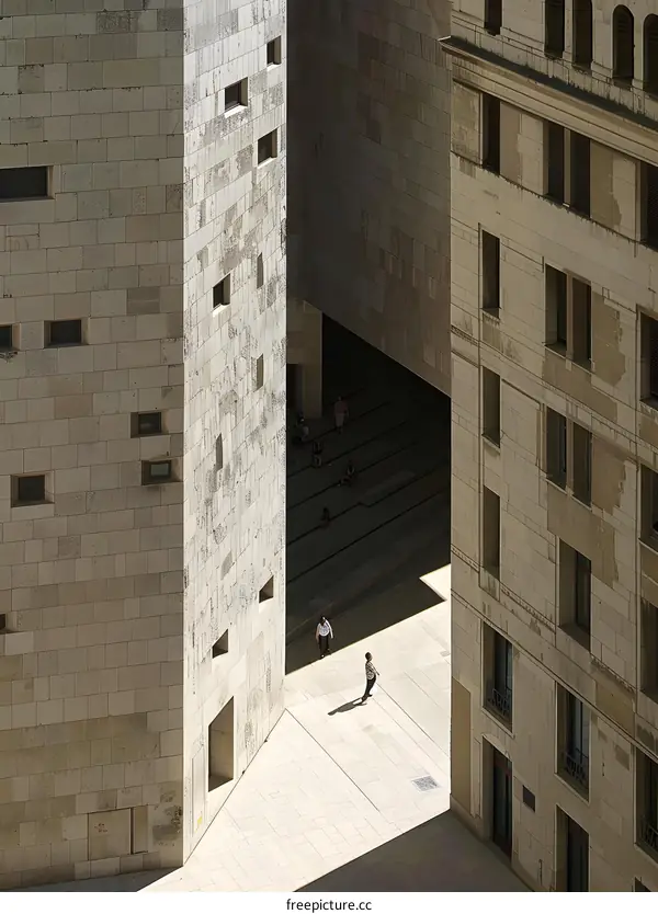 Modern Architecture Buildings With People Walking