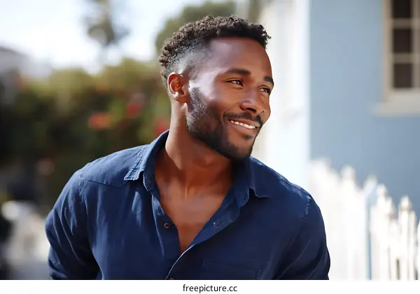 Smiling African American Man Outdoors