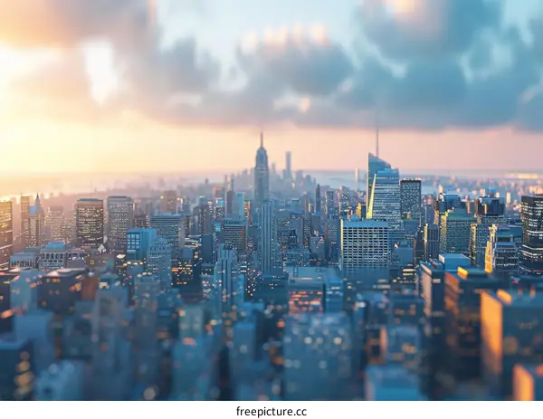 New York City Sunset Skyline