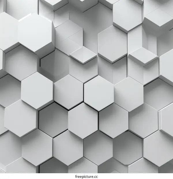 White Honeycomb Structure 3D Illustration