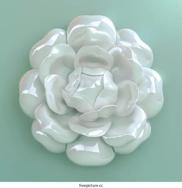 3D rendering of a white rose