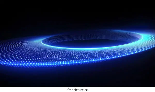 Abstract Blue Light Digital Circle