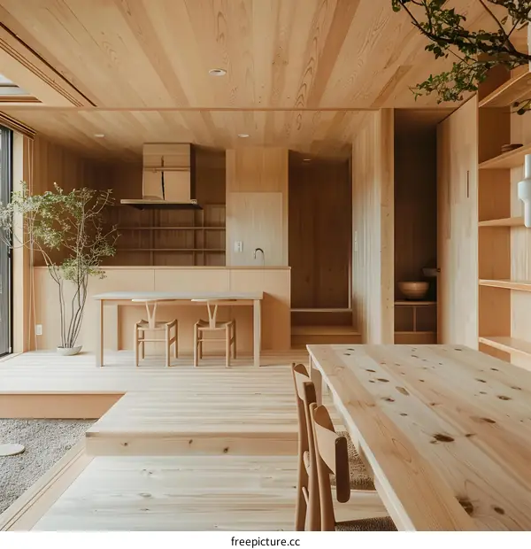 Minimalist Japanese Style Wooden Home Interior Design
