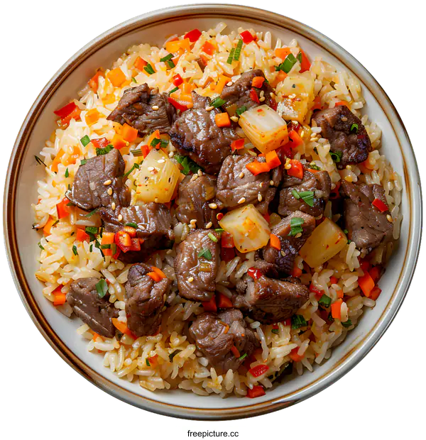 [Transparent Background PNG]Bowl of Beef and Rice
