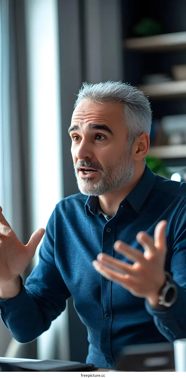 Businessman Talking About Ideas With Passion