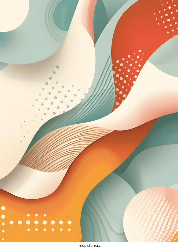 Abstract Background With Curved Shapes And Geometric Patterns