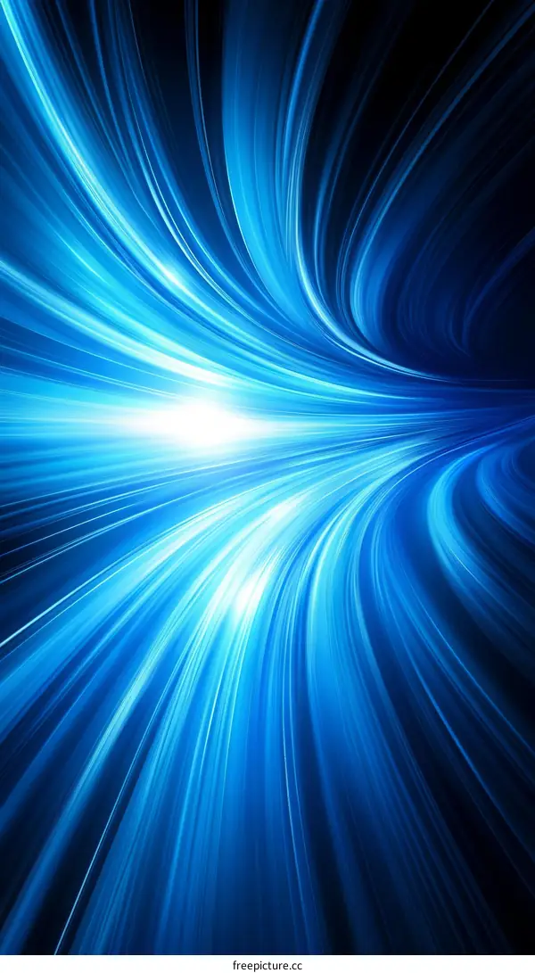 Abstract Blue Light Speed Lines