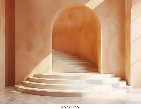 Modern Architecture Interior Design with Curved Staircase