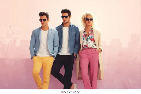 Stylish Casual Fashionable People Outdoor Portrait